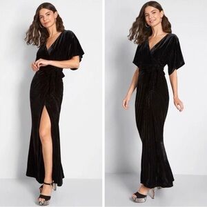 NWT ModCloth x Collectif Keiko Velvet Maxi Wrap Dress Size XL
